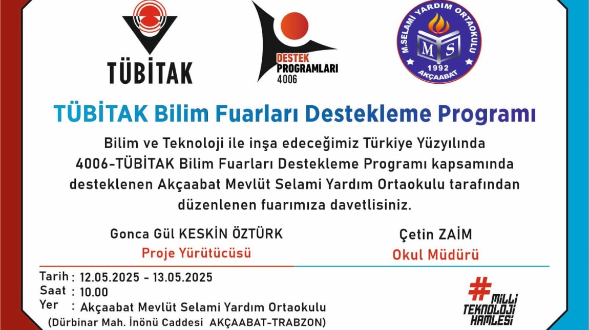 4006/A Tübitak Bilim Şenliğimize Davetlisiniz